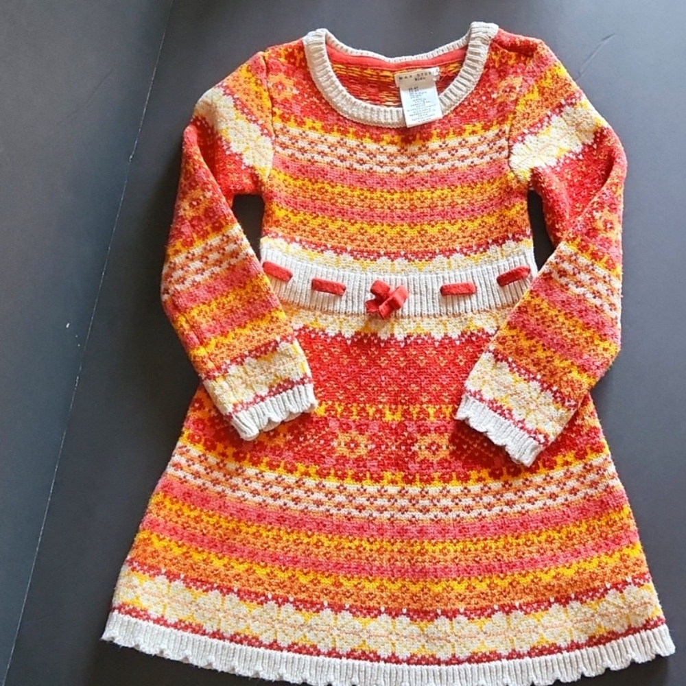 Max Studio kids 70's Inspired Sweater Dress, Sz 4T